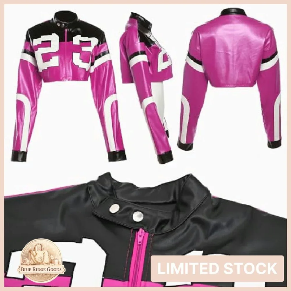 Cropped Faux Leather Bomber Jacket Y2K Motorcycle Style Streetwear Chic - Picture 5 of 6